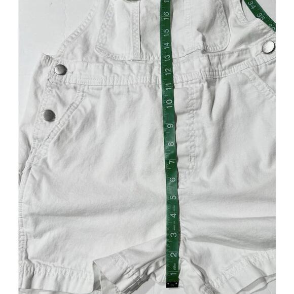 No Boundaries Overalls Shortalls Womens Juniors XS/XCH (1) White Denim Shorts - Picture 8 of 10